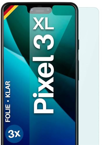 moex für Google Pixel 3 XL Schutzfolie Displayschutz Folie Ultra-klar HD 0,2 mm kompatibel mit jeder Hülle, Anbringen ohne Blasen, Handyfolie Extra Kratzfest, FlexProtect 3 Stück