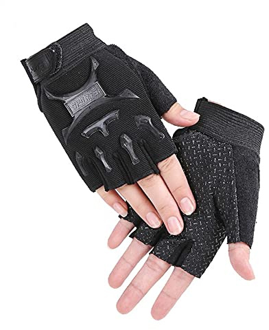 Kids Road Bike Gloves Half Finger MTB Cycling Gloves Roller Skating Mitten Breathable Anti Slip Shock Absorbing Workout Glove Short Sports Glove Fingerless Riding Fishing Golf Glovees for Boys Girls
