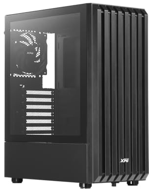 XPG Valor Storm / Gehärtetes Glas / ATX / USB 3.2 / HD Audio / Inklusive 4 Ventilatoren / VALORSTORMMT-BKCWW / Schwarz