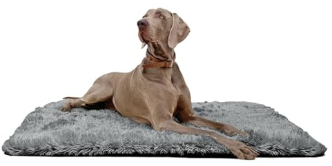 tierlando® Hundeliegedecke Shary kuschelige Zottelplüsch Hundematte aus flauschigem Hochfloor/Langfloor Hundedecke Größe: 100x70cm | Farbe: 02 Graphit