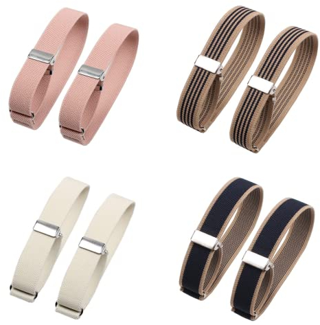 CHENGZI 4 Pairs Shirt Armbands Adjustable Armbands Anti-Slip Shirt Sleeve Holders
