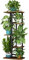 LINZINAR Pflanzenständer, 5 Etagen, 6 Pflanzen, mehrere Blumenregale, Regale, Aufbewahrung, Organizer, Display, Innen-Pflanzgefäß für Balkon, Schlafzimmer, Terrasse, Garten, Wohnzimmer, Schwarz