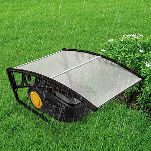 Daromigo Mähroboter Garage Dach Carport für Rasenmäher Roboter aus Polycarbonat für Mähroboter Rasenroboter Automower Schutz vor Regen, Hagel und UV-Strahlen (Transparent)