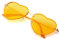 PARTY GO Heart Shape Sunglasses Woman Fashion Rimless Sunglasses UV400 Party Glasses, Yellow