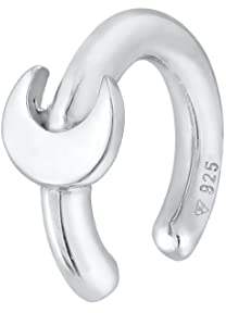Elli Ohrringe Damen Earcuff Kollektion Halbmond Sichel Blogger in 925 Sterling Silber Vergoldet