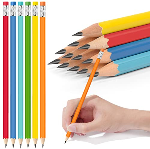 AUAUY 12 Stück HB Bleistifte Set, Mehrfarbig Kinder Bleistifte mit Radiergummi, HB-Bleistifte aus Holz, Schwarze Mine, Graphitstifte für Kinder, Studenten, Erwachsene, Schule, Büro, Hochzeit, Party
