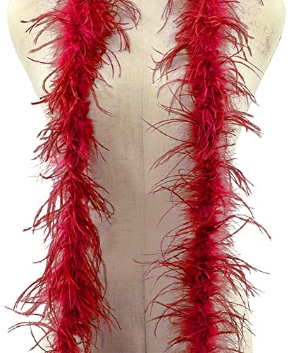 BYNYXI Federboa, 200cm Flauschige Marabu Federboa zum Basteln Natürliche Straußenfeder Schal Feder Boa Weiß Feder Schal Federstola für Damen Kinder Karneval Fasching Stola Kostüm Mottoparty