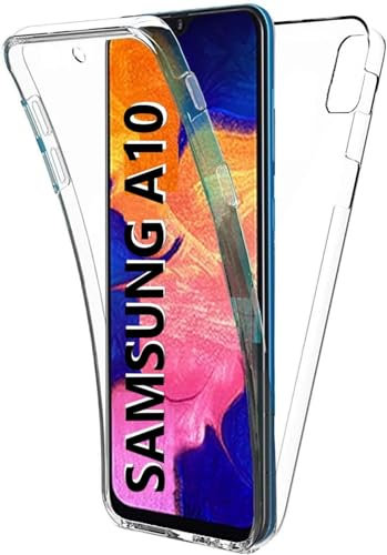 COQTEL® Coque pour Samsung Galaxy A10, M10 étui 360° Transparente Double Protection intégrale Silicone et TPU Antichoc Housse protège écran
