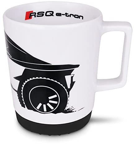 Audi 3292201100 Tasse Kaffeetasse Porzellan, RS Q e-tron Design, 270ml, weiß