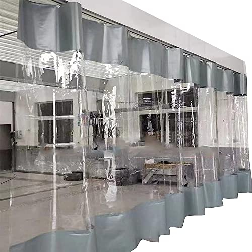 ezkxoprs Vorhangschiene | Vinylvorhang Für Den Außenbereich Mit Durchsichtigen Planenpaneelen | Arbeitsbereiche Unterteilen | Raum Abtrennen | Wetterfest, Schnell Aufrollbar (Größe : 4X3M/13x9.8FT)