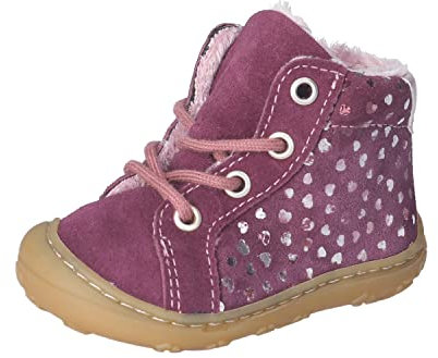RICOSTA Baby Mädchen Stiefel Georgina,Kinder Lauflernschuhe,WMS:Mittel,lose Einlage,schnürstiefel,Booties,Leder,Merlot (380),18 EU