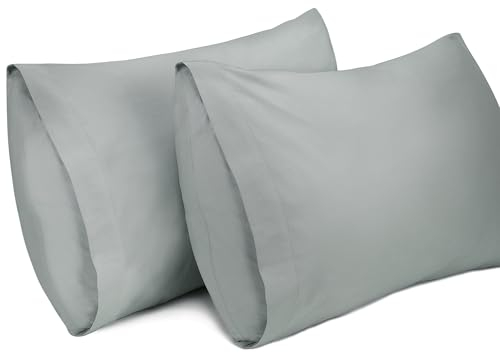 Lirex 2er Pack Kissenbezug 50 x 70 cm - 100% Baumwolle Kissenbezüge-Anthrazit-Kissenhülle-Hypoallergen, Oeko-TEX Zertifiziert, Grau