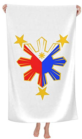 Débarbouillettes Drapeau Étoile De La Fierté des Philippines Serviette De Plage Séchage Rapide Serviettes De Toilette Microfibre Serviette De Voyage pour Femmes Hommes Hotel,80X130Cm
