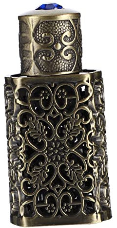 Healeved Metal Essential Oil Bottle Perfumes De Mujer Perfume Hombre Essential Oils Sample Bottles Empty Anointing Oil Bottle Fancy Perfume Bottle Spray Glass Necklace Travel Shell Metal