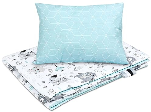 Bellochi Kinderbettwäsche 100x135, Kinderbettdecke 100x135 Set mit Kissen, Kinderdecke 100x135 weich und atmungsaktiv - aus 100% Baumwolle - Lui Dots