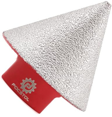 Broca Chaflán Biselado Diamante 38mm - FOCSTOL Fresa Diamante para Agrandar Dar Forma y Biselar Orificios Existentes en Azulejos Porcelanico Cerámica Granito Mármol M14 Rosca