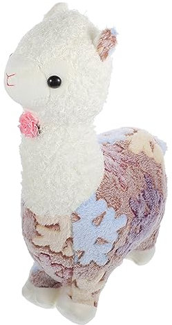 Amosfun Spielzeug Kuscheltier Alpaka-Plüschtier Alpaka-Puppe stehendes Stofftier Stofftier Lama-Puppe - Lama Baby Füllung Violett Kind Daunen Baumwolle Vikunja