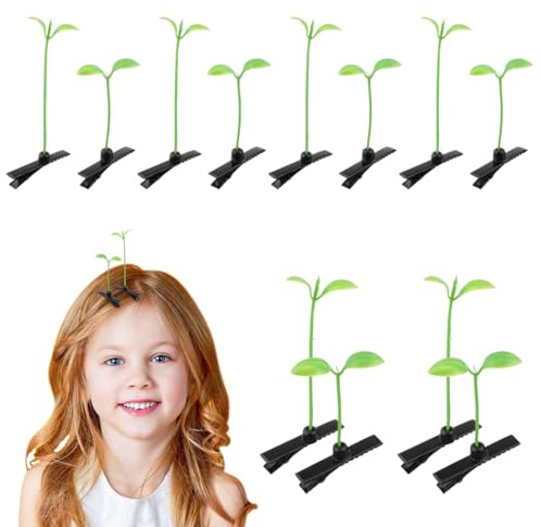 ABOOFAN 200 Pièces Pince À Cheveux Haricot Germé Petite Pince Plante Accessoire Cheveux Plante En Plastique Pour Filles Et Femmes Bricolage Fête Cosplay Cadeau