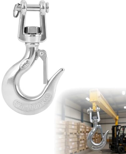 Gancio di Sollevamento Girevole Ganci Di Sicurezza Ganci Di Sollevamento Rotanti In Acciaio Inox 304 Gancio a catena per gru gancio di carico 1000 Kg Per Applicazioni Industriali