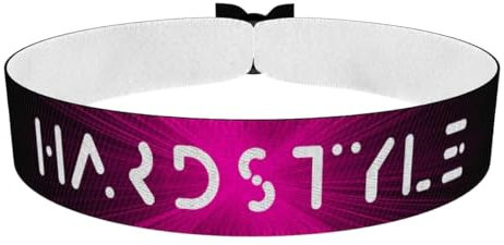 Hardstyle Stoffarmband - Wasserfestes Satinarmband - Trendy Musik Accessoire - Geschenkidee für DJ-Fans - Festivalarmband für Musikliebhaber - Unisex Armband für Partys & Konzerte