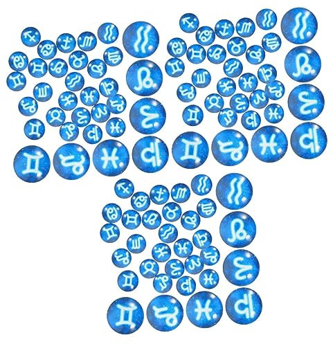 STOBOK 60stücke Mit Sternzeichen-motiven Glasdome Schmuckherstellung Für Halsketten Und Schlüsselanhänger Für Kreative Bastelprojekte