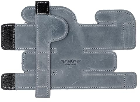 Trompetenventilschutz, XL, echtes Leder, Schutz für Trompetenventil, Abdeckung (grau)