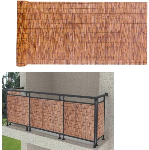 AFGZQ Natürlicher Bambus-Schilfzaun, Schilfgitter Vorhang Bambus Wandverkleidung Zaunpaneele, for Hinterhöfe, Balkone, Terrassen und Pools (Size : H1.53xL 30m/H5xL 98ft)