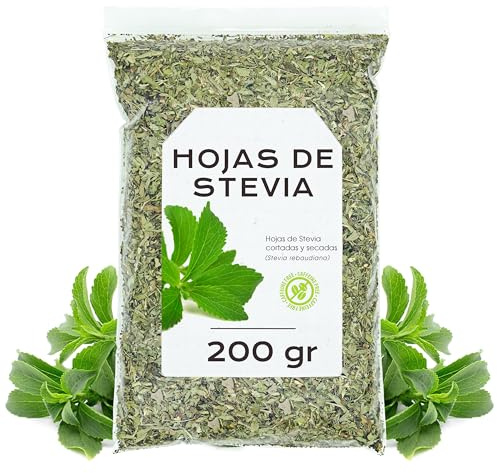 Stevia Infusión Hojas 200g | Parte 2 Con Sabor Dulce Natural y Aroma Herbal Suave, Ideal para Preparar Infusiones y Aportar un Toque Dulce a tus Bebidas