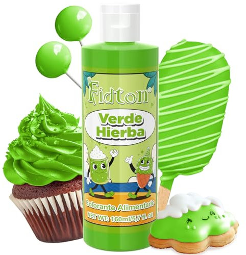 Colorante Alimentario 160ml - Gran Capacidad Colorantes Alimentarios Reposteria Altamente Concentrado para Decoración de Pasteles, Colorante Alimenticio para Fondant Colores, Donuts - Verde Hierba
