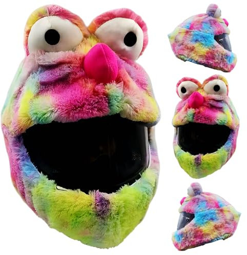 Funda para Casco de Motocicleta, Funda para Casco de Motocicleta de Felpa de Dibujos Animados, contra El Polvo, Arañazos, para Cascos Completos Hombres y Mujeres (Color)