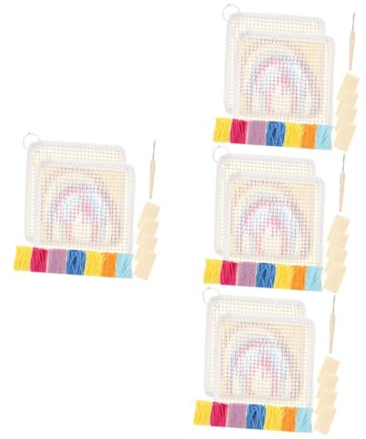 COHEALI 4 Sätze Untersetzer-Kit DIY Untersetzer Kit Latch Hook Untersetzer Kit Bastelset für Untersetzer Stickerei-Untersetzerteile Bausatz zum Selbermachen von Untersetzern DIY-Handwerk