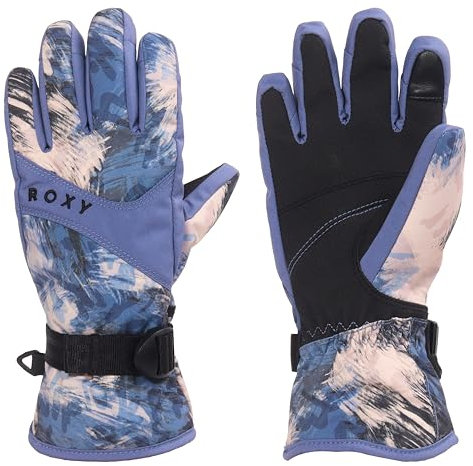 Roxy Women's Jetty Gloves - DryFlight Waterproof, WarmFlight Insulation, Touchscreen, Adjustable Strap, Wild Wind Darknight, Large