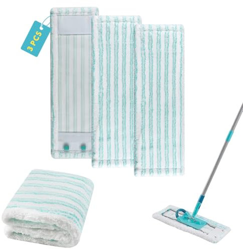 3 Stück für Leifheit Profi XL Micro Duo Wischbezüge Set, Mikrofaser für Leifheit Profi XL Cotton Plus Bodenwischer Stiele Ersatzbezug, für Leifheit Wischmop Ersatzteile, für Flecken Entfernen Böden