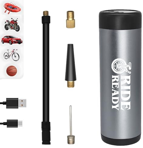 Portable Lightweight Bike Tire Pump – Foot Pump for Road Bicycles (Grey)