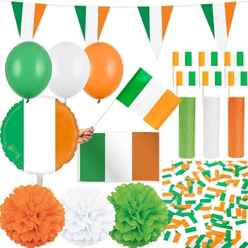 Irland XL Party Deko Set Partyset Partydeko Fussball EM WM St Patrick's Day