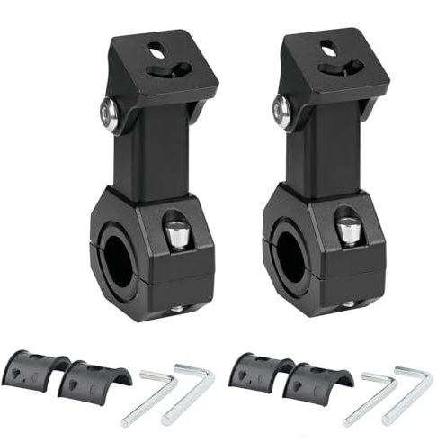 HQTS 2 pièces Support Phare Moto réglage à 360 degrés, adaptés aux barres de protection de 17 à 33 mm support de lampe supplémentaire moto
