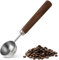 Coffee Scoop Vintage Coffee Measuring Spoon 1/16 Cup丨15ml丨15 CC Long Retro Stainless Steel Coffees Spoon Wooden Walnut Handle Kitchen Utensil for Scooping Measurings & Serving Perfect for Tea - Silver
