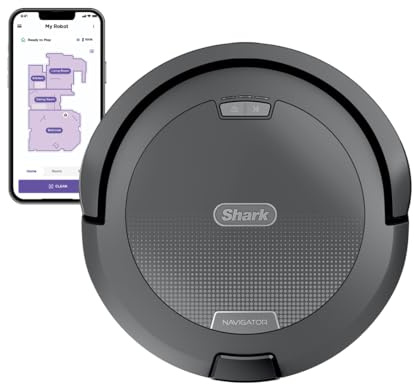 Shark Navigator Robot Vacuum with SmartPath Navigation and Self-Cleaning Brushroll, Powerful Suction, Pet Hair Pickup, Anti-Hair Wrap, for Carpets & Hard Floors, Steel Grey, RV2110