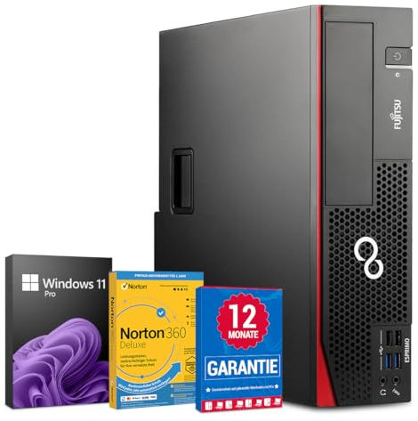 Fujitsu Esprimo D757 PC Computer Intel Core i5-6500@ bis zu 3,6 GHz 16 GB 256 GB SSD mit Windows 11 Pro & GRATIS Bluetooth, WLAN & Antiviren-Software inkl. 12 Monate Garantie (Generalüberholt)