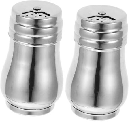 Cabilock 2Piezas Saleros y Pimenteros Inoxidable Dispensadores Giratorios Cocina y Recipientes Versátiles Especias y Condimentos Mini Azucarero de Gran