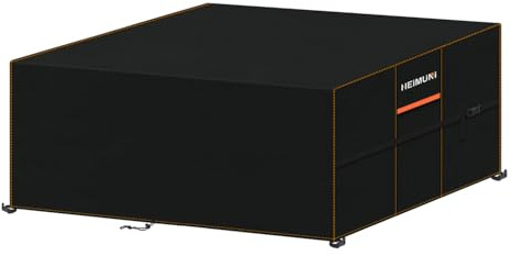 HEIMUNI Housse Salon de Jardin Exterieur Housse Table de Jardin Imperméable | 420D Oxford Bâche Salon de Jardin Housse Table Exterieur avec Évent Housse de Protection pour Meuble de Jardin 200x120x90cm