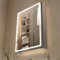 VEVOR Armoire Murale Salle de Bain Encastrée 50x70 cm, Armoire de Toilette avec Miroir et LED 3 Couleurs à Intensité Variable, avec Fonction de Désembuage à Mémoire et Étagère de Rangement Réglable