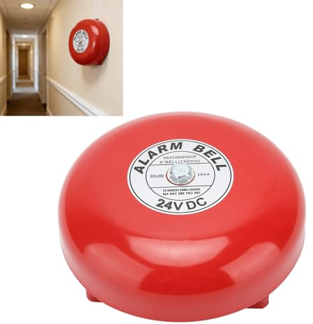 Campanello Allarme 6 Pollici 95dB DC24V Acciaio Meccanismo Industriale | Campana Antincendio Elettromagnetica Inox Resistente Umidità Montaggio Parete Soffitto Magazzino Scuola
