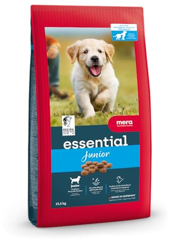 MERA Essential Junior 12,5kg Welpenfutter trocken mit viel Omega-3 & 6 | Alleinfutter - gesunde, ausgewogene Rezeptur mit natürlichen Zutaten, unterstützt Haut & Fell, für alle Rassen geeignet