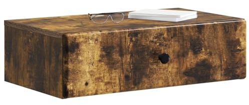 vidaXL Wandmontierter Beistelltisch Geräucherte Eiche Holzwerkstoff, Eleganter Beistelltisch, modernes Stauraummöbel, rechteckig, vielseitig für Dein Wohnzimmer