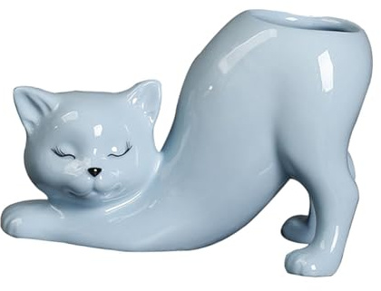 QUXVUIS Simulation Plant Pot Unique Aesthetic Enhancing Room Decor With Fun Character While Providing Reliable For Indoor Or Outdoor Spaces Animal Cat Vase Planter Plant