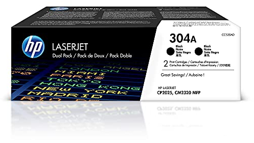 HP 304A 2er-Pack (CC530AD) Schwarz Original Toner für HP Color LaserJet CP2025, CM2320