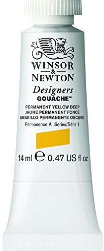 Winsor & Newton Designers Gouache Tube, 14 ml - Permanent Yellow Deep