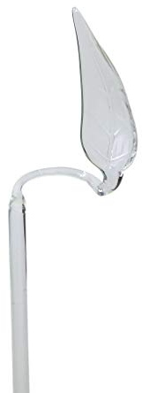 Orchideenstab Blumenstab Blumenhalter aus Glas mit Blatt kristall 3 x 49 cm handgeformt Lauschaer Glas das Original