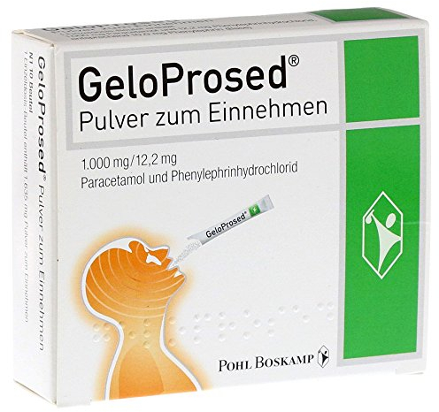 GeloProsed® Pulver zum Einnehmen: Effektive Linderung von Erkältungssymptomen wie Kopfschmerzen und Fieber im Zusammenhang mit einer verstopfter Nase – praktisch für Unterwegs, 10 Beutel